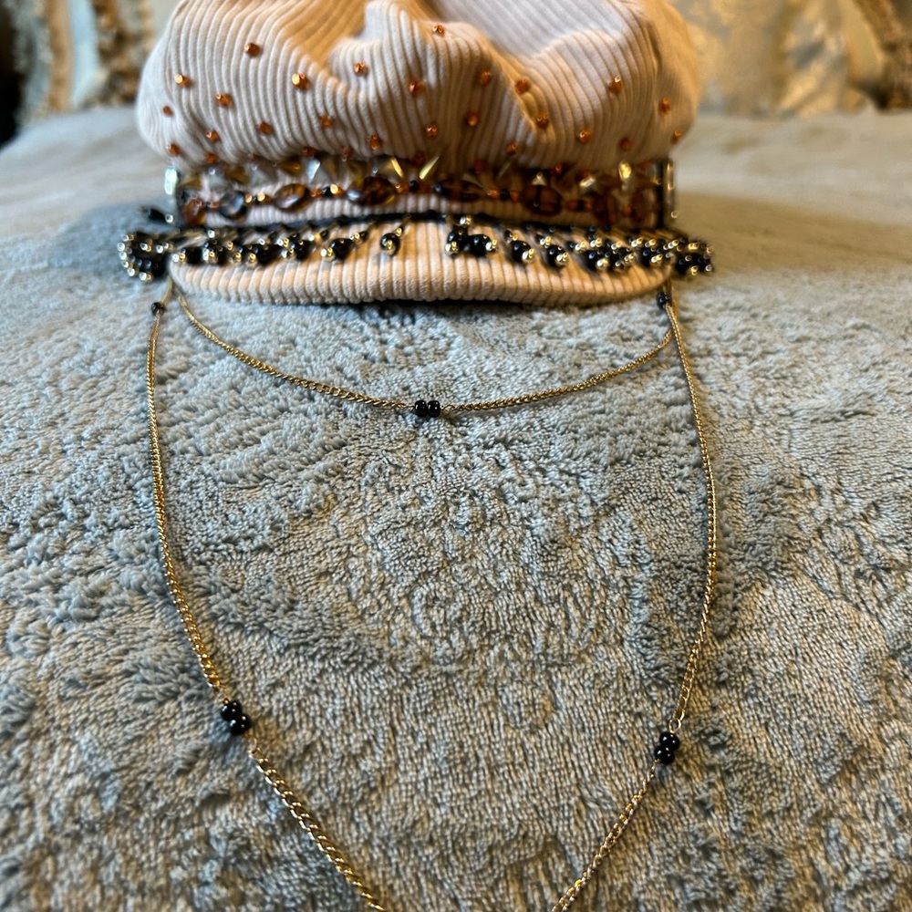Beaded corduroy newsboy hat - Picture 4 of 6